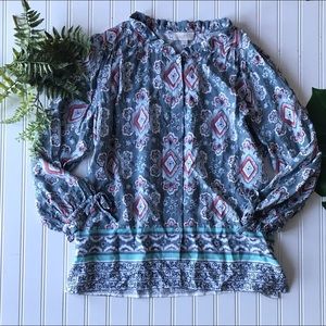 Loft floral top new with tags Blue red